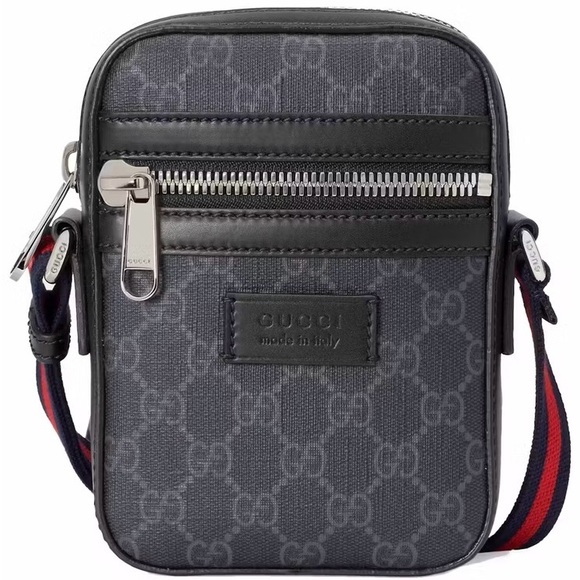 Gucci GG Supreme Blue/Red Web Small Black for Men - Picture 1 of 5